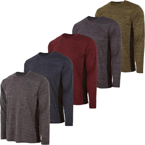 Training Stretch Crew Neck Long Sleeve Top 5 Pack men’s and boy’s