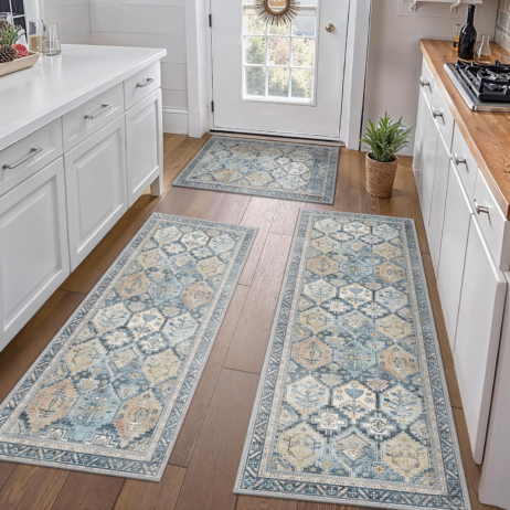 Kitchen Mats for Floor Set of 3 Non-Slip Washable