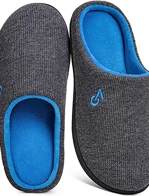 Men's Two-Tone Memory Foam House Slippers