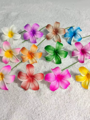 8Color EVA Plumeria Foam Flower Hair Picks Artificial Flower