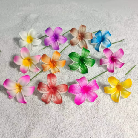 8Color EVA Plumeria Foam Flower Hair Picks Artificial Flower