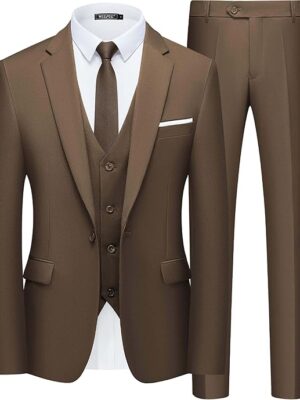 Men’s Slim Fit Suit One Button 3-Piece Business Wedding Party