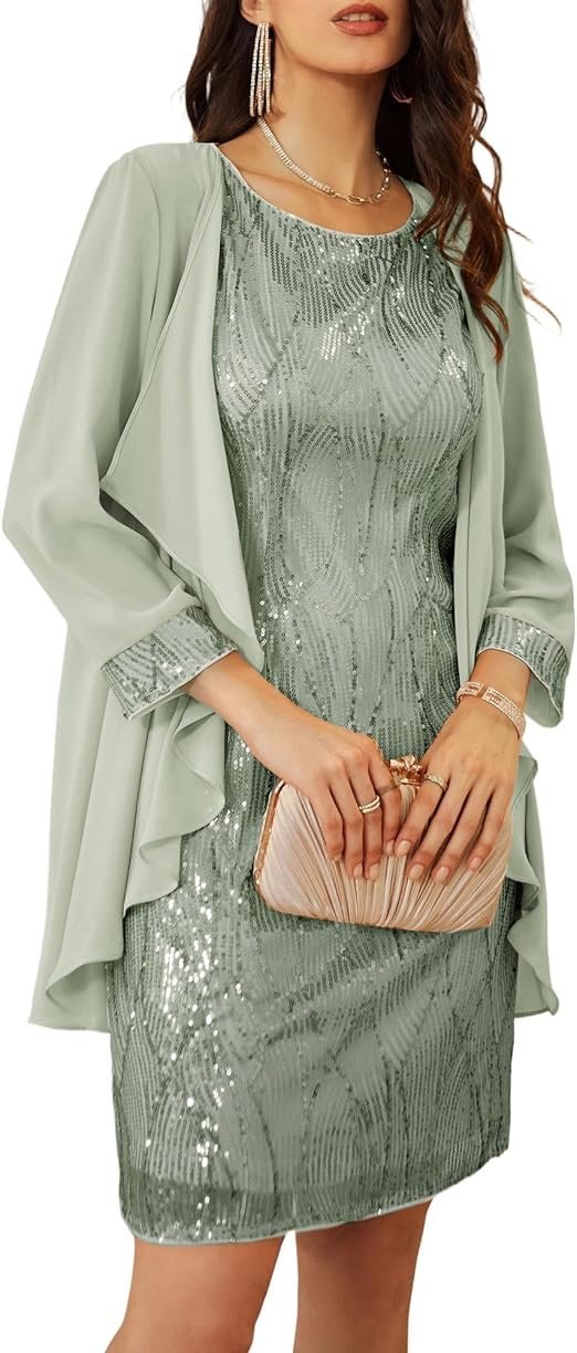 GRACE KARIN Women's Sequin Dress - Wedding Guest & Mother of The Bride Formal