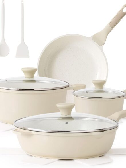 SENSARTE Nonstick Ceramic Cookware Set Large-Size 13-Piece