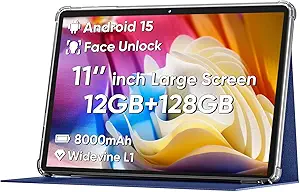 Android 16 Tablet 11inch, Face Unlock, 18W