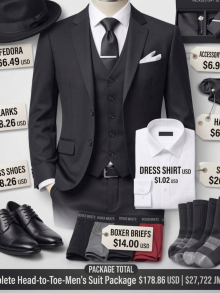Sinabaffiliate Complete Head-To-Toe Men’s Suit Package