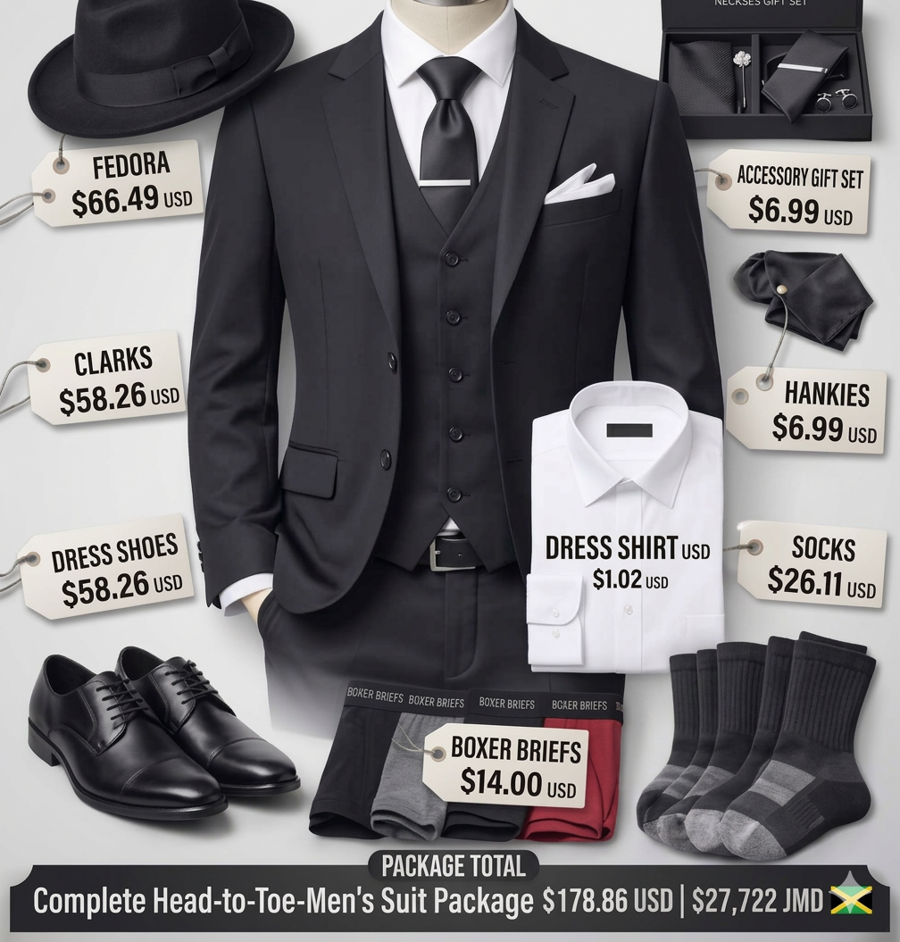 Complete Head To Toe Men's Suit Package