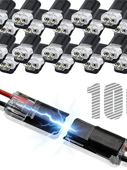 100pcs Double Wire Plug in Connector with Locking Buckle