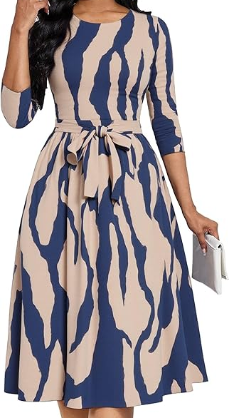Casual Dresses for Women Midi Church A-Line Fit