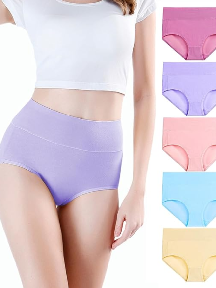 wirarpa Women's Underwear High Waisted Ladies Cotton Panties Soft Full Coverage