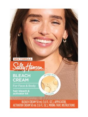 Sally Hansen Bleach Cream for Facial & Body Hair | Vegan Formula with Glycerin
