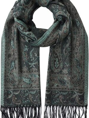 Womens Soft Silky Pashmina Rave Scarf Paisley Pattern Pashmina Shawl Wrap