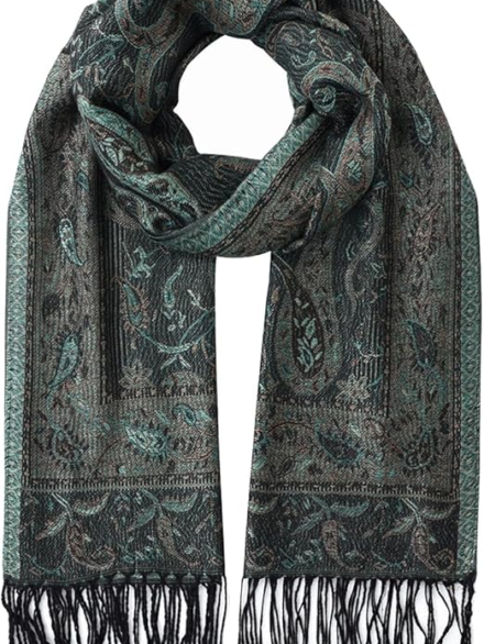 Womens Soft Silky Pashmina Rave Scarf Paisley Pattern Pashmina Shawl Wrap