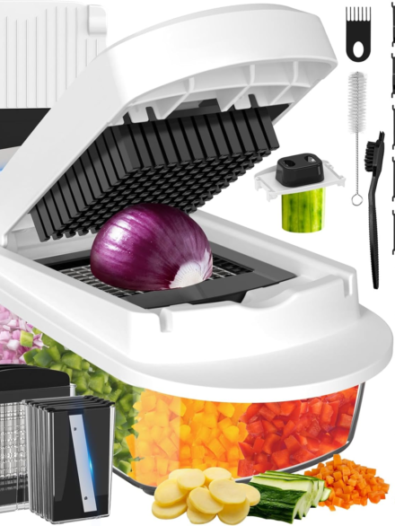 8 Blade All-in-1 Vegetable Chopper Mandoline Slicer with Container, Food Chopper